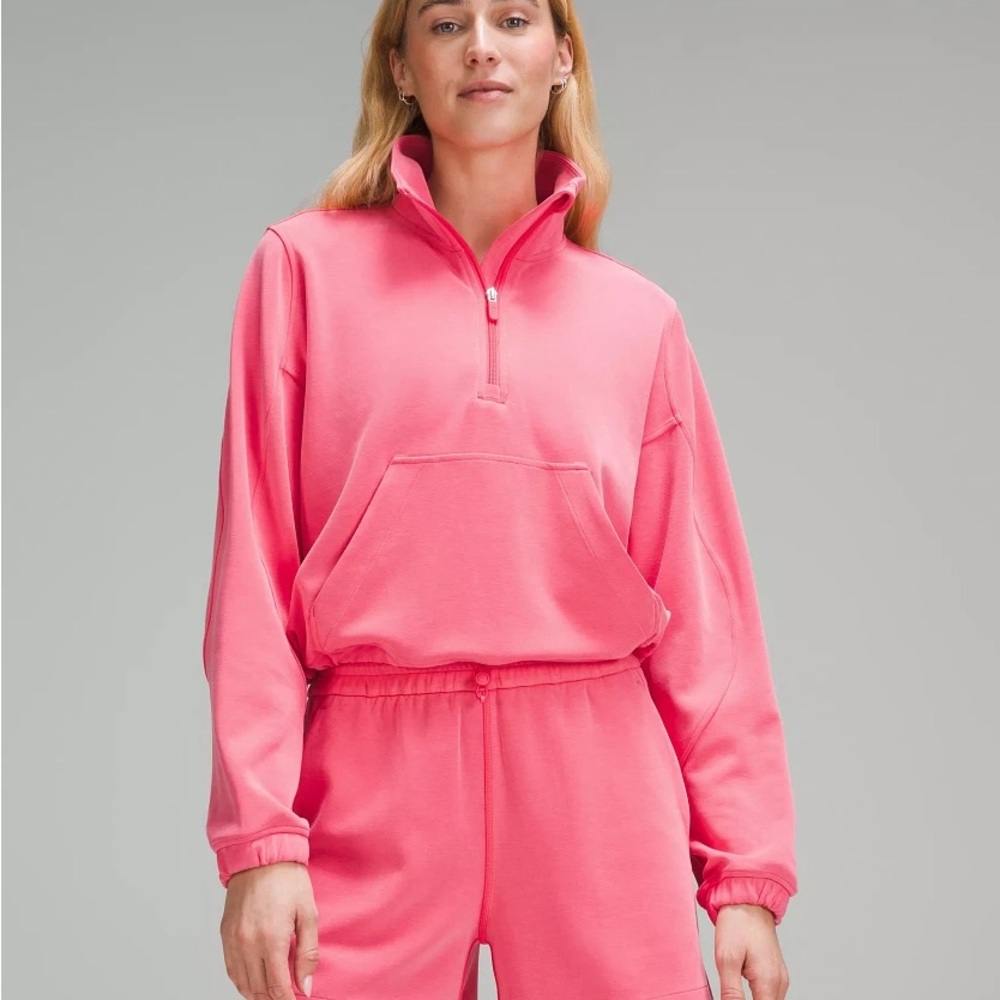 Lululemon Brushed Softstreme Half Zip - Size 6 - Lipgloss